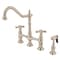 Kingston Brass KS1276AXBS Heritage Bridge Kitchen Faucet W/ Brass Sprayer, Nickel KS1276AXBS - alternate 1